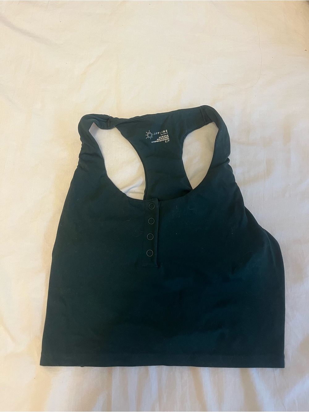 Green Racerback Snap-Front Tank Top - Picture 2 of 4